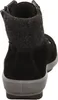 The back view of a black boot with a grey sole and a grey fabric cuff. Anteprima dell’immagine prodotto
