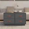 The Living Store Couchtisch Grau 80x80x45 cm Massivholz Produktbild-Vorschau 3
