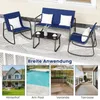 A collage showing a patio furniture set and various outdoor settings where it can be used. Anteprima dell’immagine prodotto