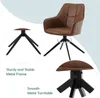 A brown armchair with a black metal base, shown with close-up details of its construction. Produktbild-Vorschau