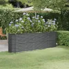 vidaXL Hochbeet Verzinkter Stahl 224x40x68 cm Anthrazit Produktbild-Vorschau 2