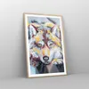 Gerahmtes Poster - Rahmen in heller Eiche - Öl Wolf Hund - Produktbild-Vorschau 8