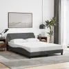 Giroletto con testiera in tessuto grigio scuro 120x200 cm Anteprima dell’immagine prodotto 2