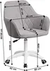 A diagram of a gray office chair with dimensions indicated by lines and text. Náhľad obrázku produktu