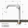 A diagram showing the dimensions and installation details of a white faucet. Produktbild-Vorschau