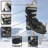 A ski boot with various features highlighted by callouts and close-up images, set against a snowy mountain backdrop. Anteprima dell’immagine prodotto