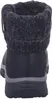 The back view of a black Skechers boot with a knitted cuff. Voir les images du produit