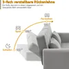 Diagram showing the adjustable backrest of a sofa in different positions. Voir les images du produit