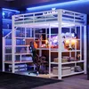 Merax Etagenbett Hochbett 140x200 cm mit Schreibtisch und Produktbild-Vorschau 1