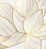 Abstract floral pattern with gold lines on a white background. Produktbild-Vorschau