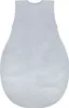 A light gray, sleeveless sleeping bag for babies, presented flat against a white background. Produktbild-Vorschau