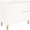 A white bathroom cabinet with wooden legs is shown against a white background. Náhľad obrázku produktu