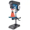 A blue and black drill press with a red laser guide. Produktbild-Vorschau