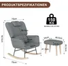 Kreslo na hojdanie s podnožkou, sivé, ergonomická hojdacia Náhľad obrázku produktu 7