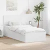 vidaXL Bettrahmen mit Kopfteil Weiß 100 x 200 cm Produktbild-Vorschau 2