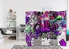 5-teiliger Doppelseitiger Vlies Paravent - Purple Graffiti Produktbild-Vorschau 5