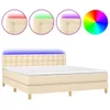 The Living Store Boxspringbett mit Matratze & LED Creme Produktbild-Vorschau 2