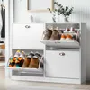 FCH Schuhschrank mit 4 Klappen, Schuhregal mit 8 Produktbild-Vorschau 1