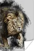 MuchoWow® Poster Illustration - Löwe - Schwarz 60x90 cm - Produktbild-Vorschau 1