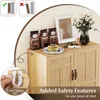 Credenza KOMFOTTEU con 2 ante in rattan, mobile da cucina Anteprima dell’immagine prodotto 4