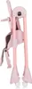 A pink high chair folded and standing on its wheels. Produktbild-Vorschau