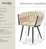 A diagram showing the dimensions of a cream-colored chair with black legs. Náhled obrázku produktu
