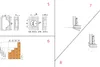 A collage of diagrams and technical drawings related to furniture hardware. Produktbild-Vorschau