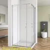 100x100cm 195cm Eckeinstieg Dusche Schiebetür Produktbild-Vorschau 3