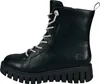 A black lace-up boot with silver laces and a thick black sole, shown from the side against a white background. Anteprima dell’immagine prodotto