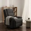 Klappbarer Schaukelsessel Relaxsessel mit Fußstütze Stoff Produktbild-Vorschau 2