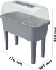 A raised garden bed with a clear lid, shown with dimensions indicated. Náhľad obrázku produktu