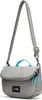 A gray crossbody bag with blue accents and a shoulder strap, shown against a white background. Produktbild-Vorschau