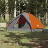 Design Campingzelt 3 Personen Grau & Orange 240x217x120 cm Produktbild-Vorschau 3