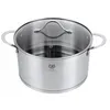 A stainless steel pot with a glass lid. Náhľad obrázku produktu