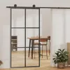 vidaXL Schiebetür mit Beschlag ESG-Glas & Aluminium 102x205 Produktbild-Vorschau 2