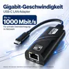 USB-C LAN Adapter Gigabit – USB C auf Ethernet RJ45 Produktbild-Vorschau 3