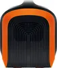 A close-up, front-facing view of a black and orange electronic device with a ribbed texture. Produktbild-Vorschau
