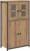 A highboard cabinet with glass doors on top and solid doors on the bottom, shown from the front. Náhľad obrázku produktu