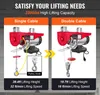 Comparison of single cable and double cable electric hoists with specifications. Voir les images du produit