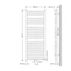 LuxeBath Badheizkörper Mittelanschluss 600 x 1500 mm Weiß Produktbild-Vorschau 2