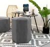 Pouf velours côtelé 35 cm gris Voir les images du produit 7