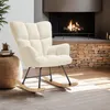 Fauteuil à bascule TORVE rembourré - Bouclé beige Voir les images du produit 9