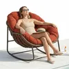 LVHOM Sedia a dondolo da giardino con cuscino imbottito, Anteprima dell’immagine prodotto 1