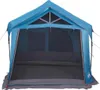 A blue and gray tent is shown from the front, with the entrance open. Anteprima dell’immagine prodotto