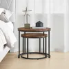 Runder Couchtisch 2tlg. - rustikal / schwarze Beine Produktbild-Vorschau 6