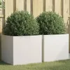 vidaXL Sadzarka 2 szt. Biała 49x47x46 cm Stal Podgląd zdjęcia produktu 2