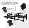 A diagram illustrating the features of a black metal washing machine stand. Podgląd zdjęcia produktu