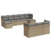 vidaXL 10-tlg. Garten-Sofagarnitur mit Kissen Beige Poly Produktbild-Vorschau 1