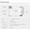 Product description with diagrams and specifications for a smart heating thermostat. Produktbild-Vorschau