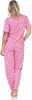 Damen Pyjama 2tlg. lange Hose Shirt in kurzen Ärmeln; Produktbild-Vorschau 4